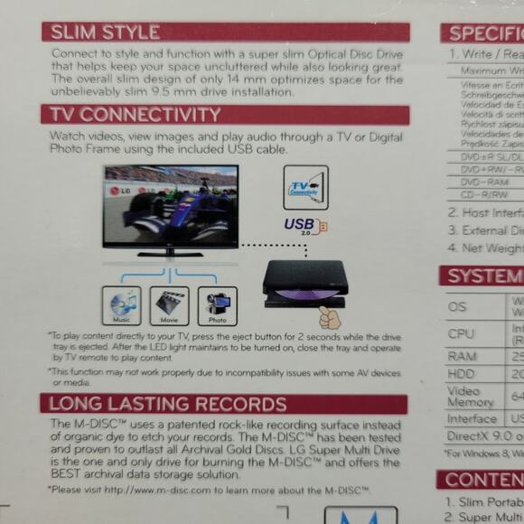 Ultra Slim Portable DVD Writer SP60 For UltrabookTM & Notebook Users Untested - Picture 6 of 9